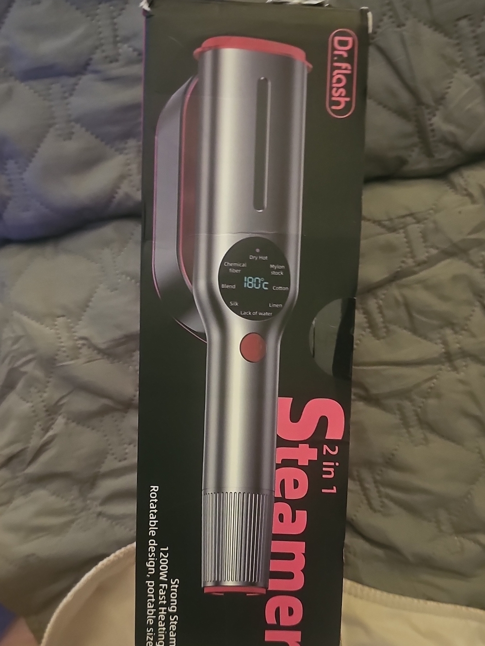 Dr. Flash 2-in-1 Steamer in Silver and Pink